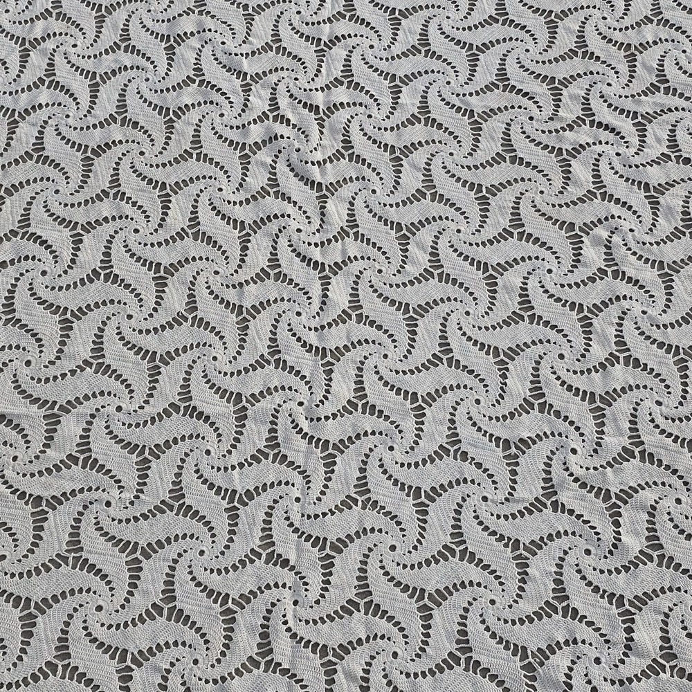 VTG Handmade Crochet Lace Bedspread Spiral Pinwheel Cottagecore 76x86 Full Queen - Picture 15 of 16